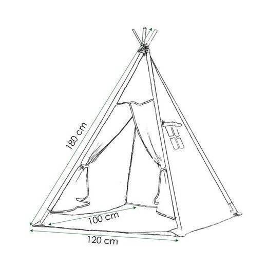 Namiot Tipi dla dzieci wigwam różowy w kropki XXL