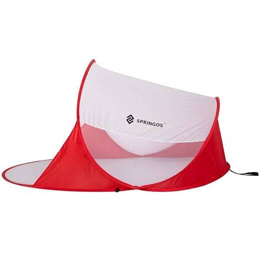 Namiot plażowy 200x120 cm samorozkładający Pop-up czerwono-biały