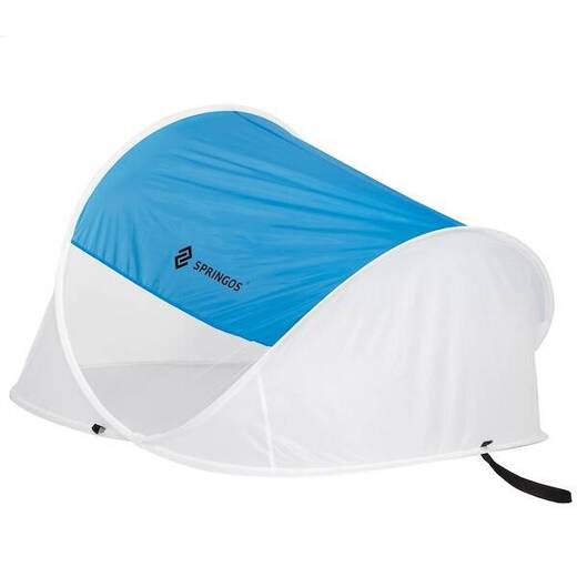 Namiot plażowy 200x120 cm samorozkładający Pop-up niebiesko-biały