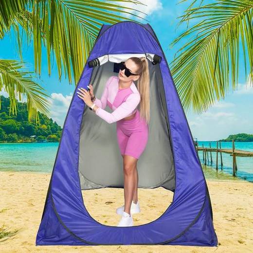 Namiot plażowy samorozkładający 190x120 cm mobilna przebieralnia niebieska