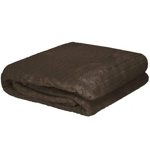 Narzuta na łóżko, pled 130x180cm tłoczony, dwustronny koc na kanapę brązowy
