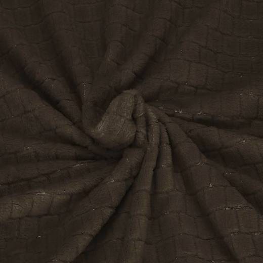 Narzuta na łóżko, pled 130x180cm tłoczony, dwustronny koc na kanapę brązowy