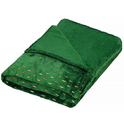 Narzuta na łóżko, pled 150x200 cm koc na kanapę zielony