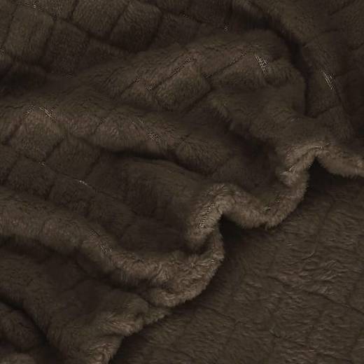 Narzuta na łóżko, pled 170x210cm tłoczony, dwustronny koc na kanapę brązowy
