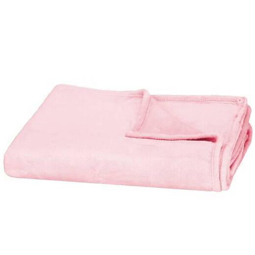Narzuta na łóżko, pled 200x220 cm koc na kanapę różowy