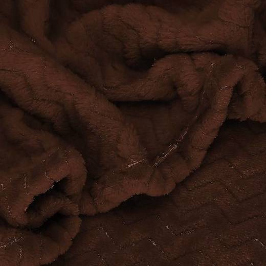 Narzuta na łóżko, pled 200x220 cm tłoczony, dwustronny koc na kanapę brązowy