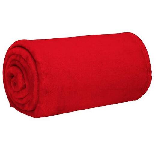 Narzuta na łóżko, pled 70x160 cm, koc na kanapę czerwony