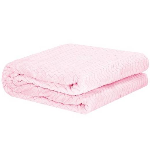 Narzuta na łóżko, pled 70x160cm tłoczony, dwustronny koc na kanapę różowy