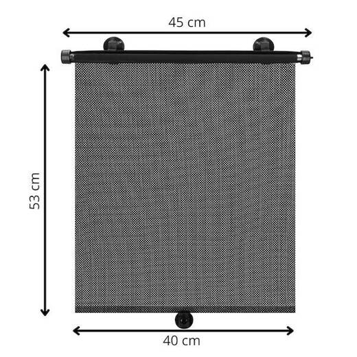 Osłona przeciwsłoneczna, roleta samochodowa z funkcją automatycznego zwijania zestaw 2 szt. czarna