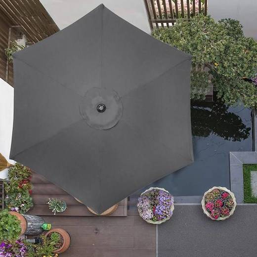 Parasol ogrodowy składany 260 cm duży na balkon grafitowy