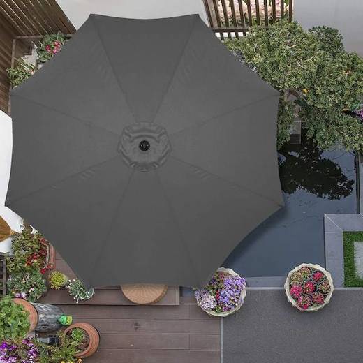 Parasol ogrodowy składany 300 cm duży na balkon ciemnoszary