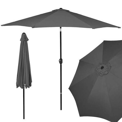 Parasol ogrodowy składany 300 cm duży na balkon ciemnoszary