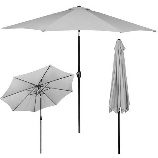 Parasol ogrodowy składany 300 cm duży na balkon szary