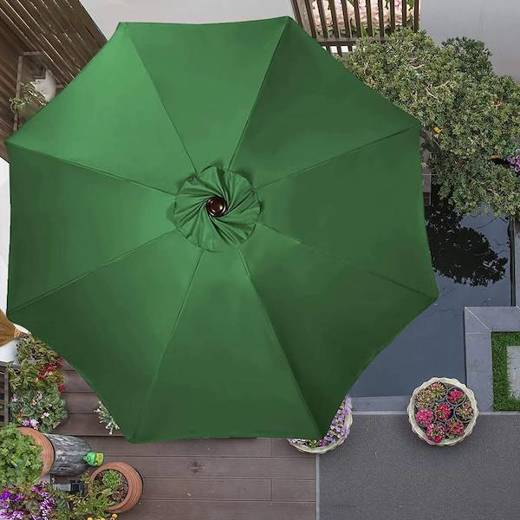 Parasol ogrodowy składany 410 cm duży na balkon zielony