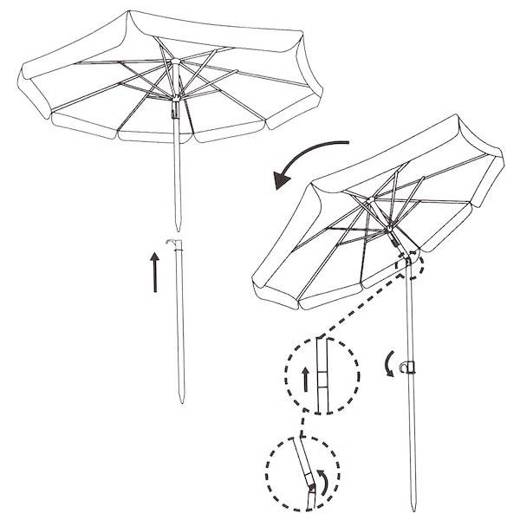 Parasol plażowy 180 cm parasol do ogrodu granatowo-biały flamingi