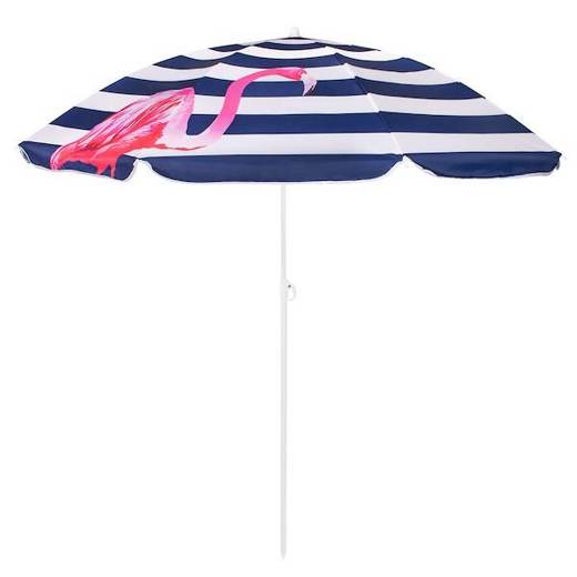 Parasol plażowy 180 cm parasol do ogrodu granatowo-biały flamingi