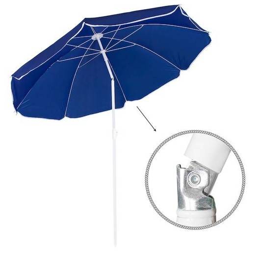 Parasol plażowy 180 cm parasol do ogrodu niebiesko-biały