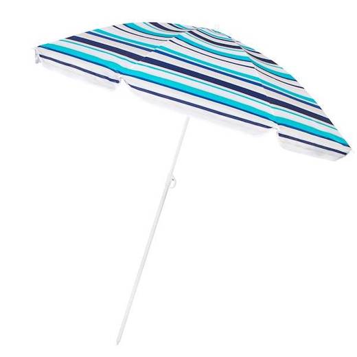 Parasol plażowy ogrodowy 160 cm niebieskie pasy