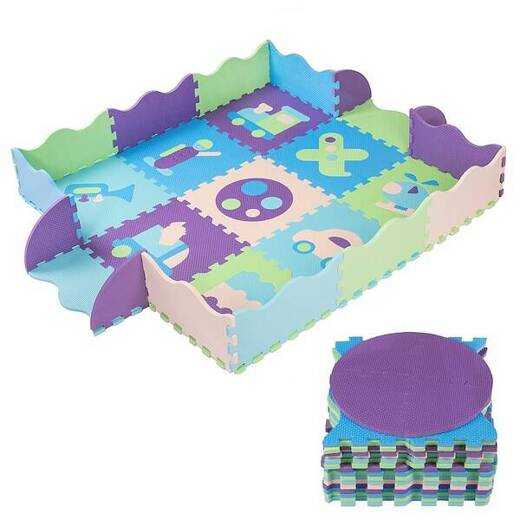 Piankowe puzzle dla dzieci 90x90 cm mata piankowa 77 elementów