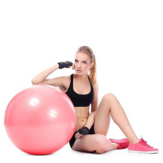 Piłka do ćwiczeń gimnastyczna 75cm rehabilitacyjna różowa