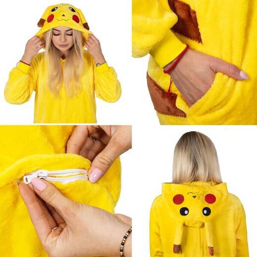 Piżama kigurumi Pikachu kombinezon jednoczęściowy damski rozmiar S