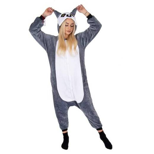 Piżama kigurumi lemur kombinezon jednoczęściowy damski rozmiar M