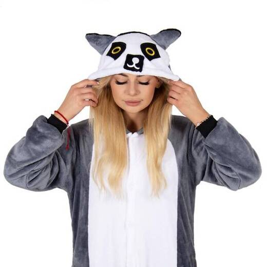 Piżama kigurumi lemur kombinezon jednoczęściowy damski rozmiar M