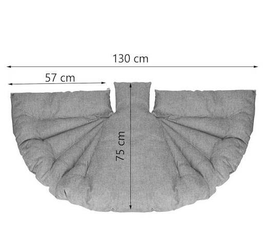 Poduszka na bocianie gniazdo huśtawkę, fotel szara