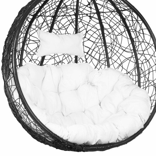Poduszka na fotel wiszący okrągła 100x120cm kokon ogrodowy biały