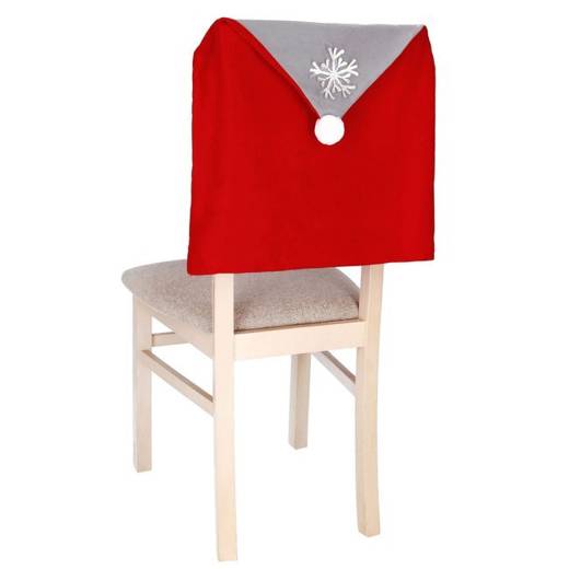 Pokrowiec na krzesło, czapka świąteczny skrzat zestaw 4 szt. czerwony 