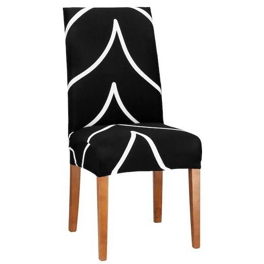 Pokrowiec na krzesło uniwersalny czarno-biały