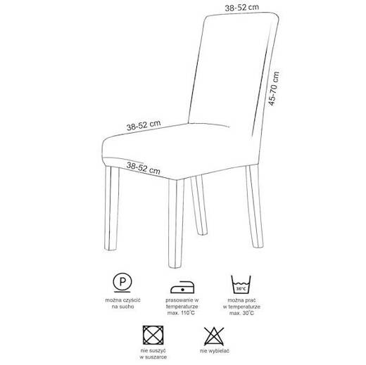Pokrowiec na krzesło uniwersalny elastyczny szary w liście