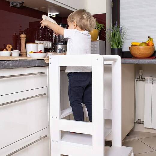 Pomocnik kuchenny 90cm kitchen helper, podest dla dzieci 90 cm biały