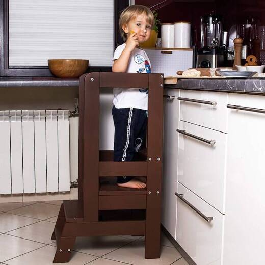 Pomocnik kuchenny 90cm kitchen helper, podest dla dzieci 90 cm brązowy