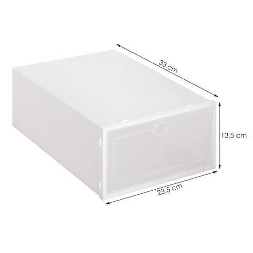 Pudełko na buty z klapą 33x23,5x13,5 cm biały organizer