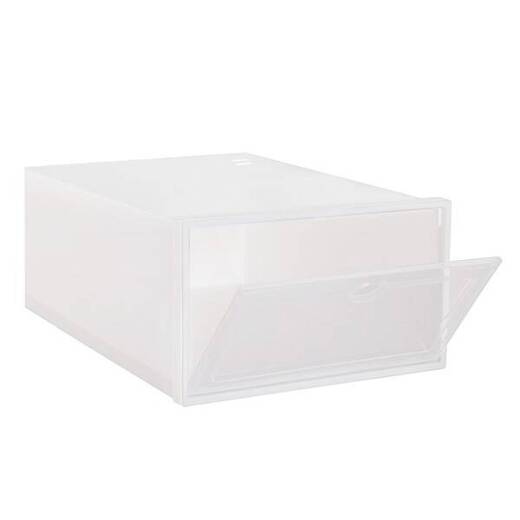 Pudełko na buty z klapą 33x23,5x13,5 cm biały organizer