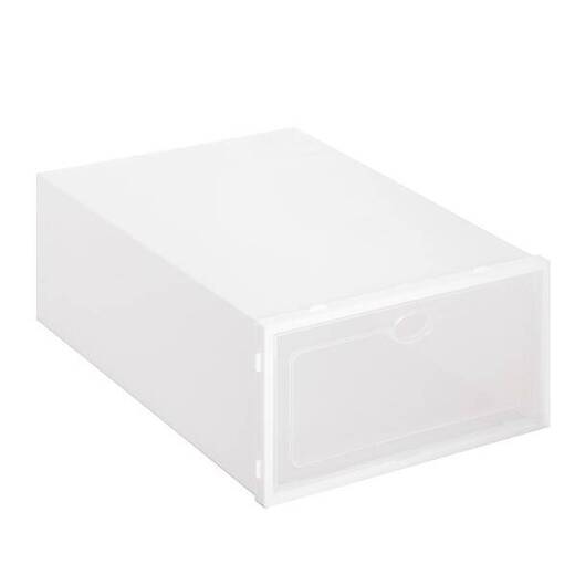 Pudełko na buty z klapą 33x23,5x13,5 cm biały organizer zestaw 10 szt.