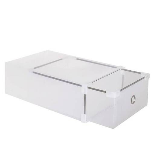 Pudełko na buty z szufladą 31x20,5x11 cm biały organizer zestaw 10 szt.