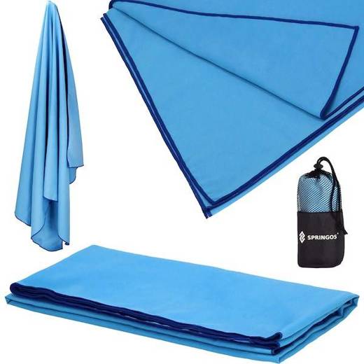 Ręcznik plażowy szybkoschnący 180x90 cm z mikrofibry niebieski