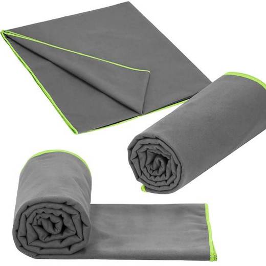 Ręcznik plażowy szybkoschnący 180x90 cm z mikrofibry szaro-zielony