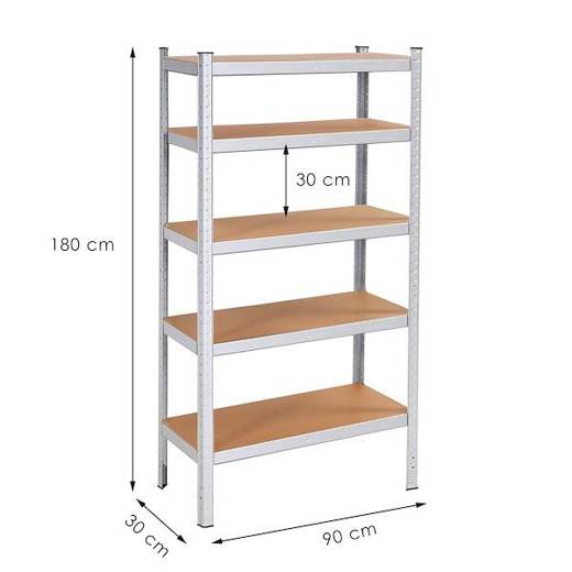 Regały metalowe 2 szt. z 5 półkami 180x90x30cm 875kg do garażu, piwnicy