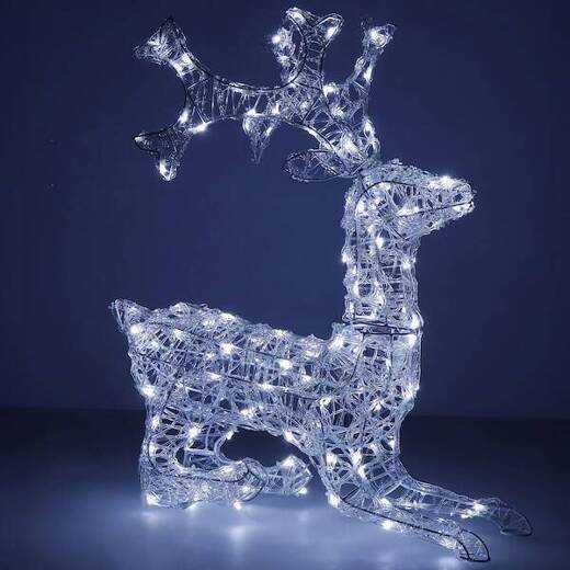 Renifer Led świąteczny 130 LED świetlna dekoracja biały zimny