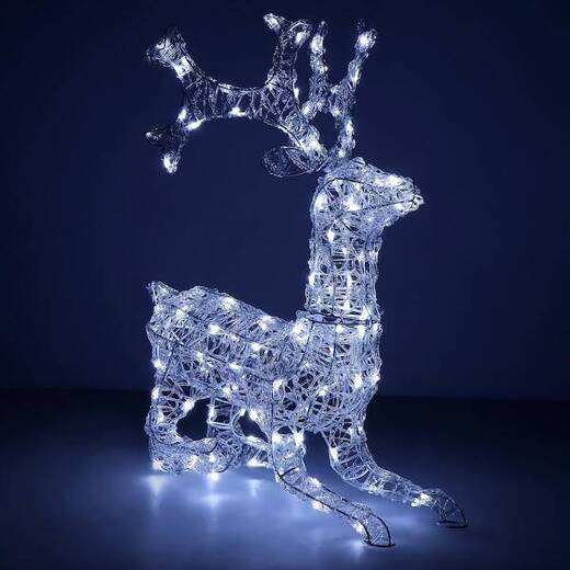 Renifer Led świąteczny 130 LED świetlna dekoracja biały zimny