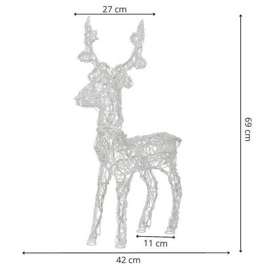 Renifer świąteczny 100 LED świetlna dekoracja biały ciepły