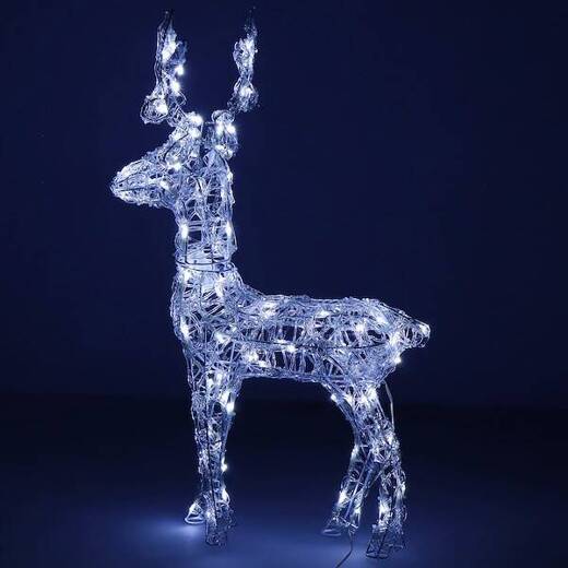 Renifer świąteczny 100 LED świetlna dekoracja biały zimny