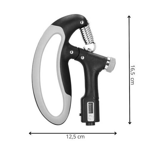 Ściskacz do rąk regulowany opór 10-100 kg, do ćwiczeń dłoni, z licznikiem ruchów