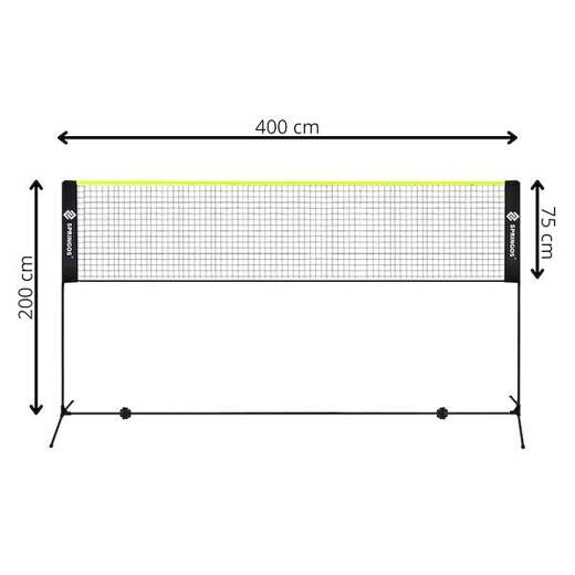 Siatka do gry w badmintona 400 cm z stelażem i pokrowcem 