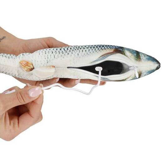 Skacząca rybka elektryczna pluszowa zabawka dla kota