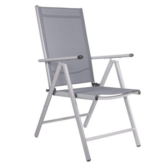 Składane krzesło ogrodowe aluminium szare na balkon