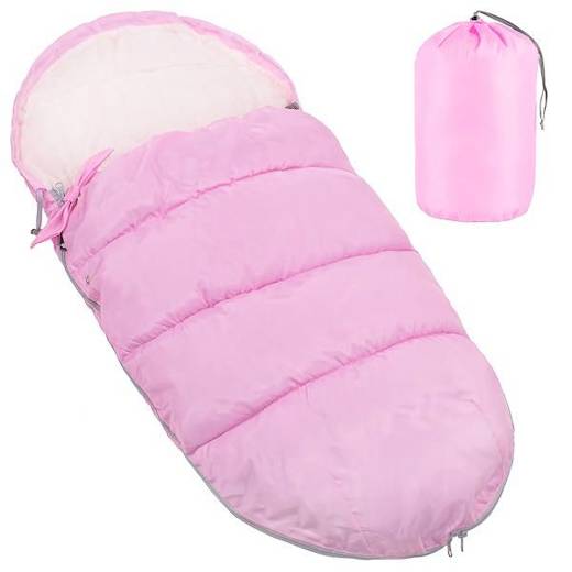 Śpiworek do wózka 4w1, śpiwór do sanek, gondoli z torbą 90 cm różowy